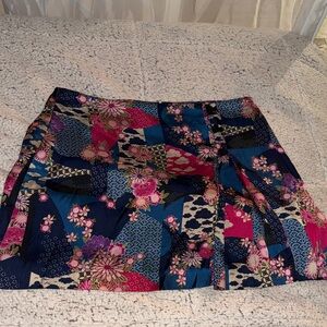 Zara Floral Mini Skirt - Blue and Pink